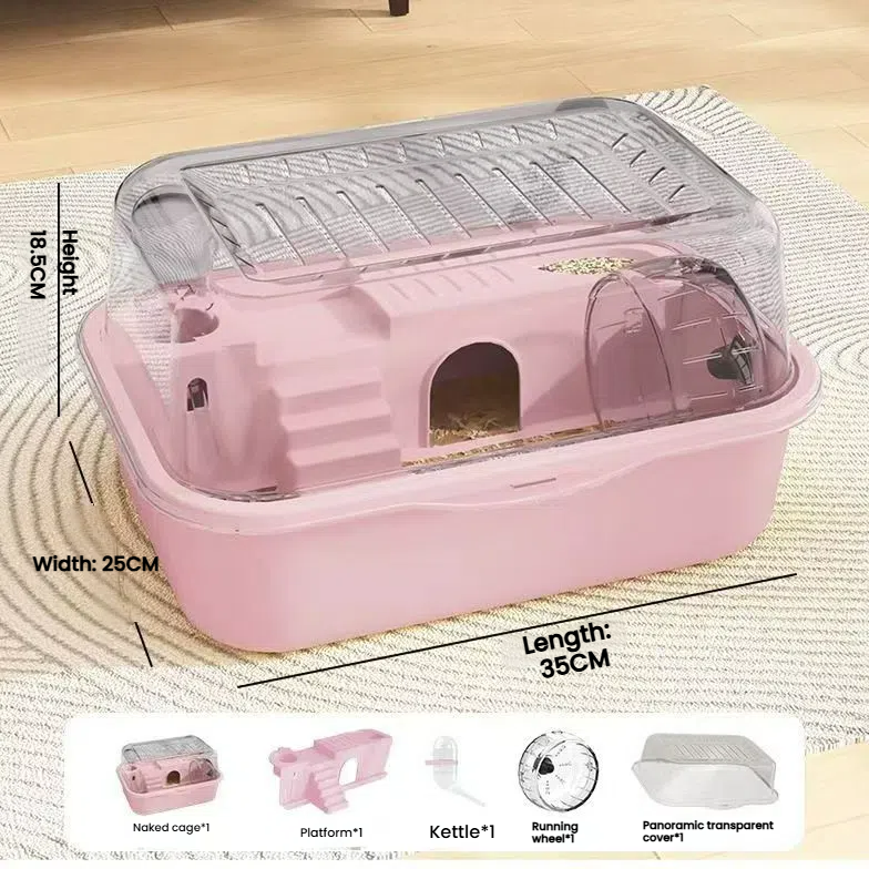 Acrylic Hamster Cage with Double-Layer Design – Spacious Luxury Habitat