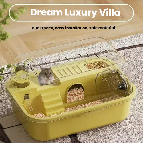 Acrylic Hamster Cage with Double-Layer Design – Spacious Luxury Habitat