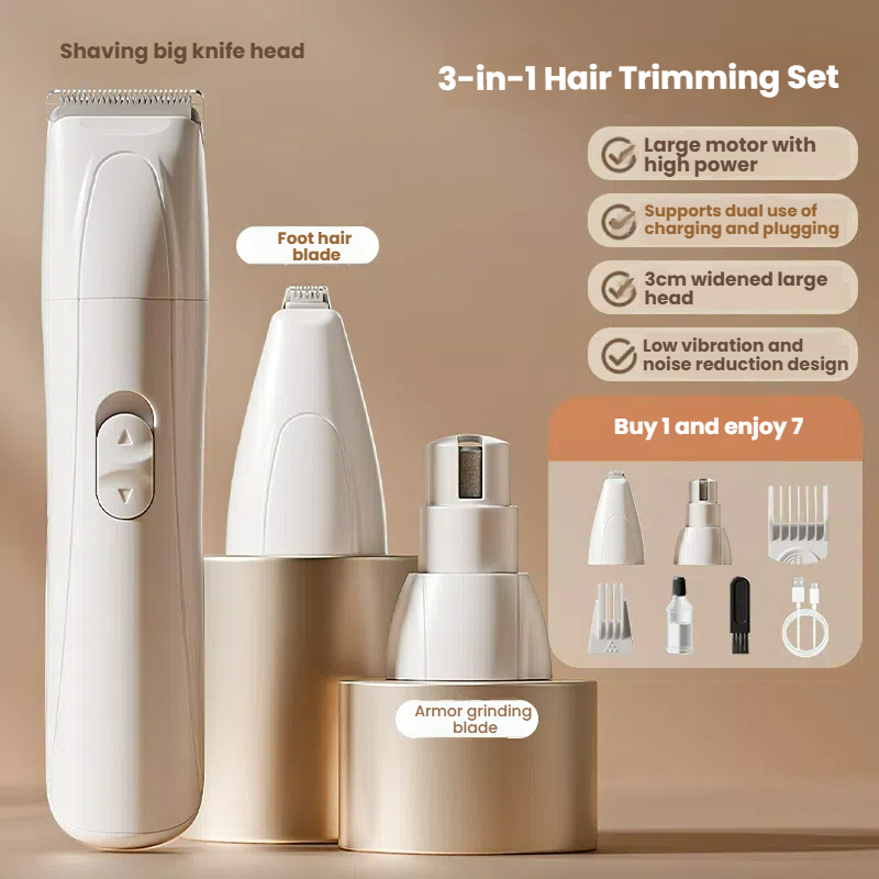 3 in 1 Electric Pet Grooming Kit for Hair Trimming Nail Grinding and Paw Care