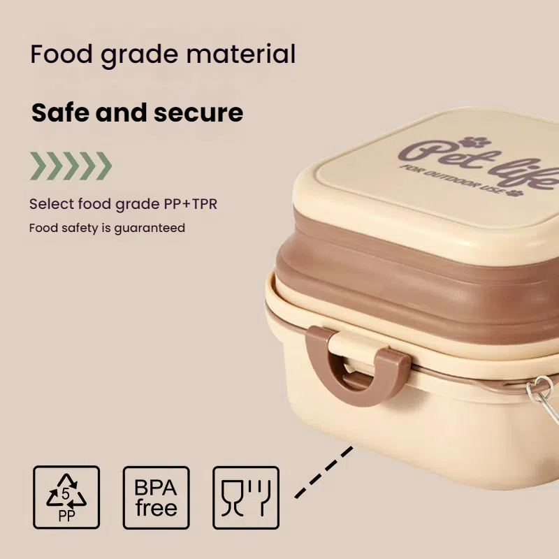 Adjustable Foldable Double Pet Bowl Lightweight Portable for Travel
