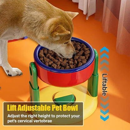 🐾 Adjustable Elevated Pet Bowl with Suction Base – Ergonomic & Spill-Proof Design