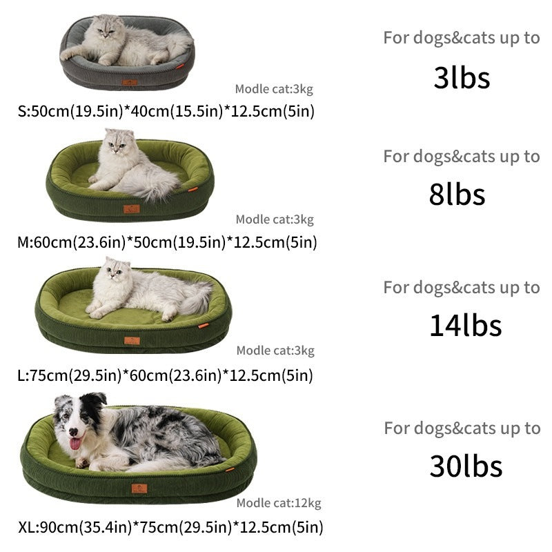 All-Season Washable Soft Dog Bed, Anti-Slip Mat for Medium Dogs, Thickened Cat Mat, Comfortable Pet Bed