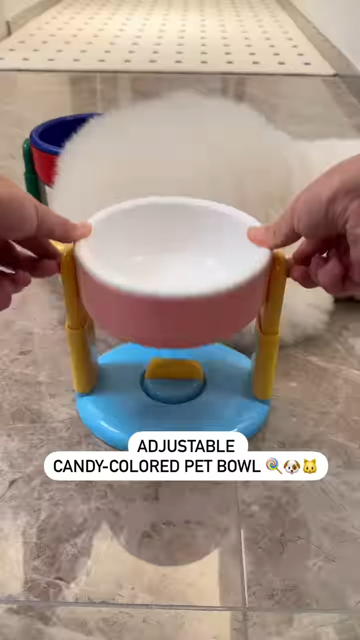 🐾 Adjustable Elevated Pet Bowl with Suction Base – Ergonomic & Spill-Proof Design
